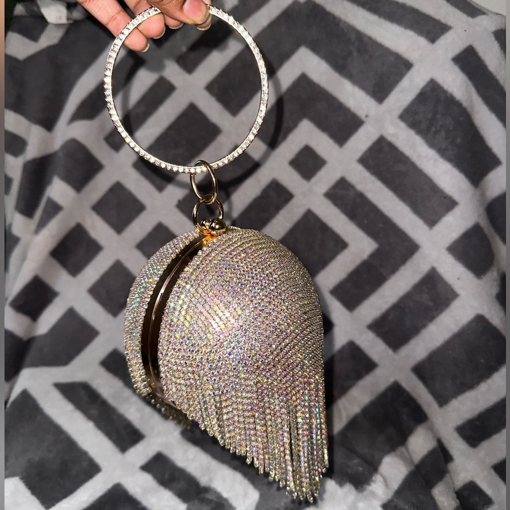 Glittering Rhinestone Ball Shaped Bag